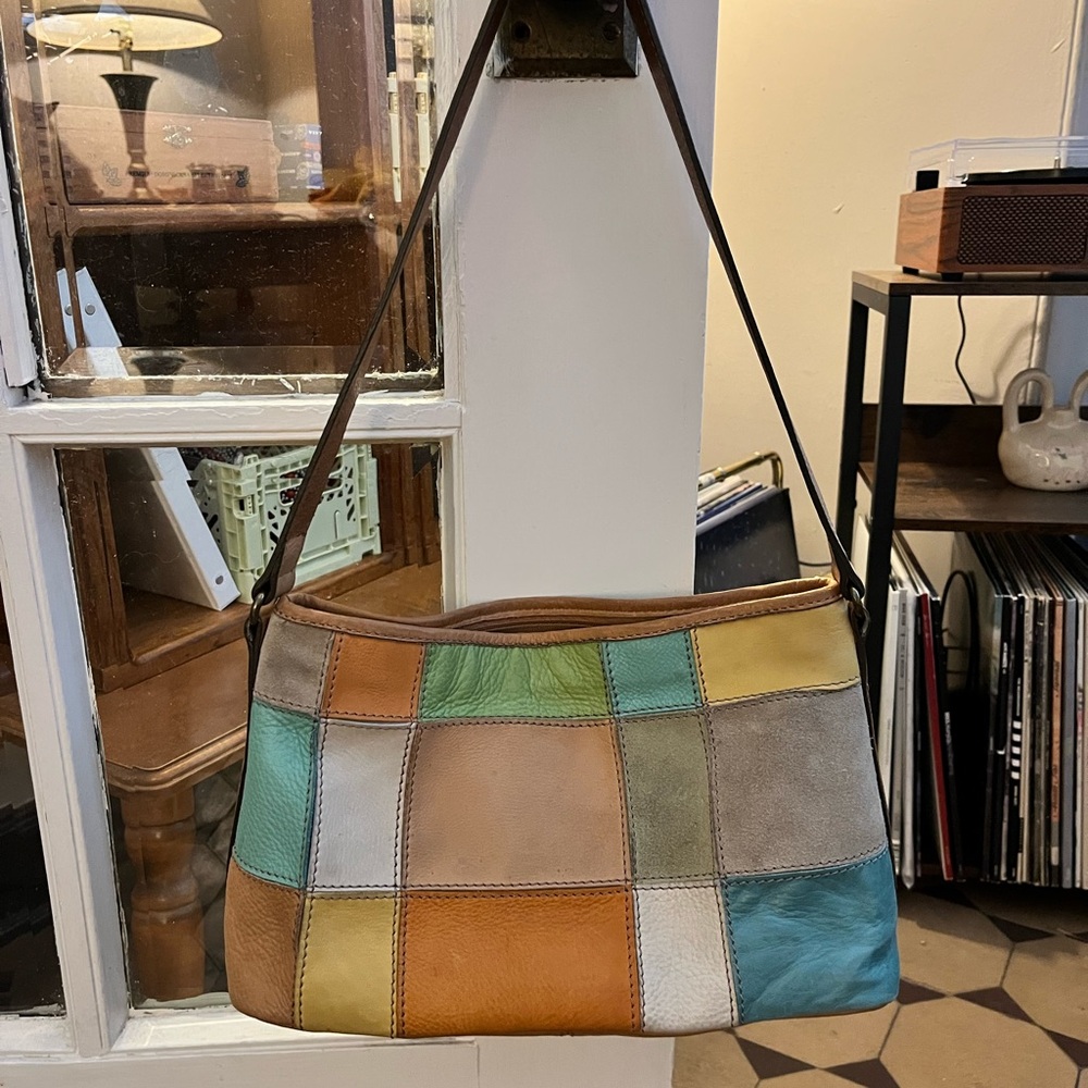 90’s FOSSIL Patchwork Leather Shoulder Bag